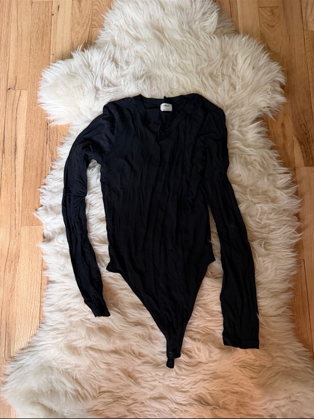Aritzia Black Long Sleeve V-Neck Bodysuit